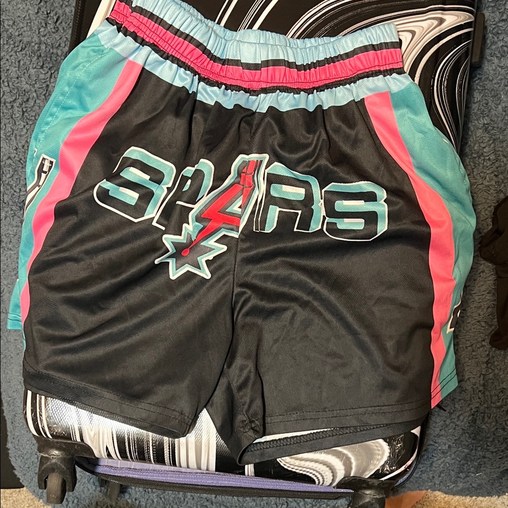 Spurs Black and Pink mens Shorts